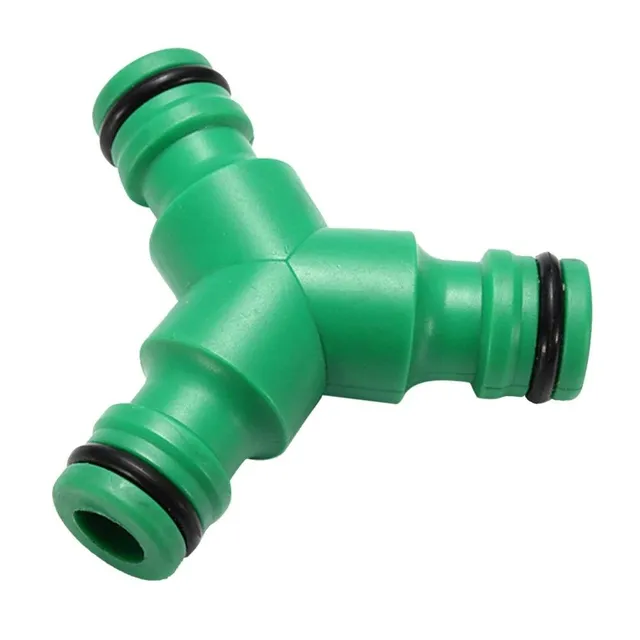 Three-way coupling for garden hoses