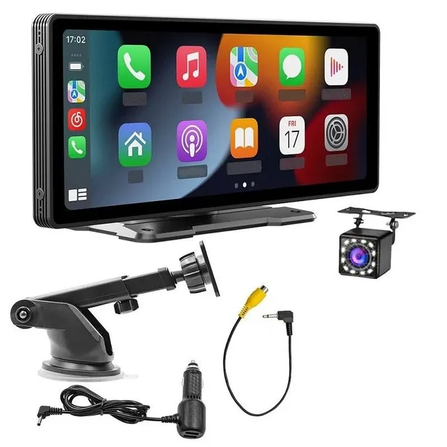 Universal touch screen HD car with stand and parking camera 10.26" Wi-Fi Bluetooth Wireless display with rear camera for Apple CarPlay or Android Auto