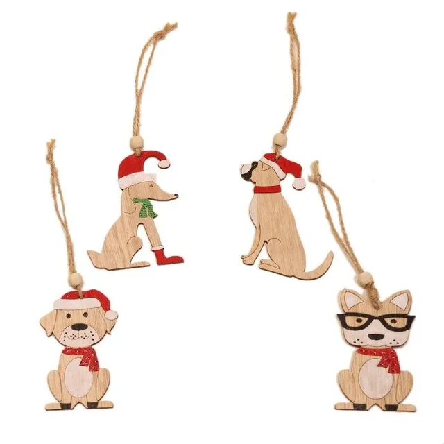 Christmas Ornament dog 4 pcs