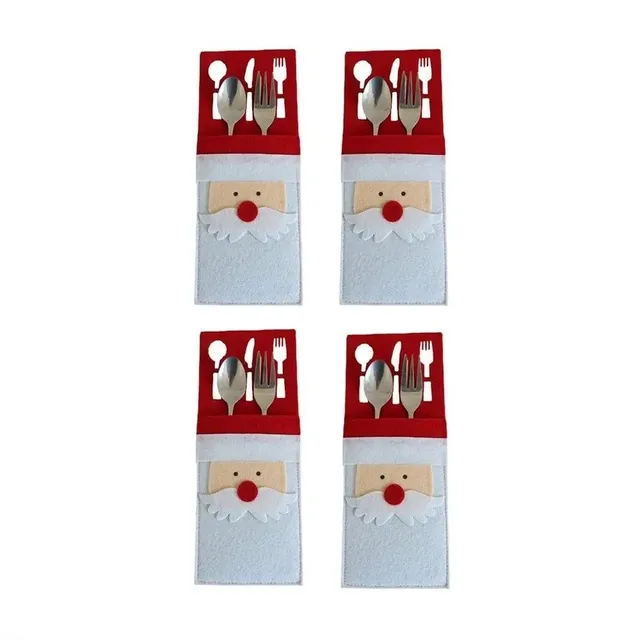 Christmas wrapper for Santa Claus cutlery 4 pcs