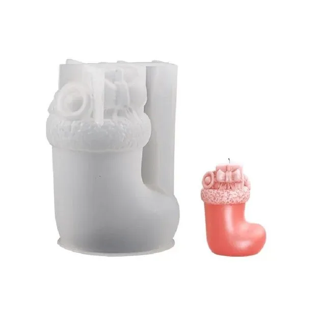 Christmas silicone candle form - Santa stocking 10.4 x 7.1 cm