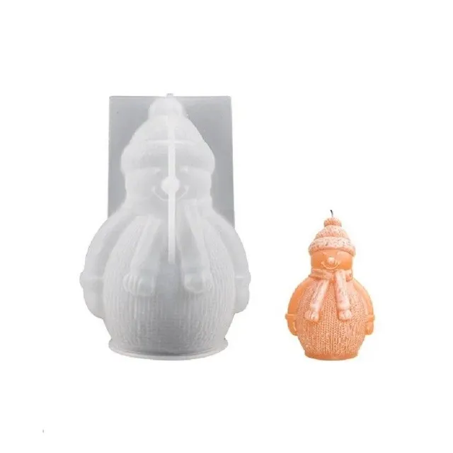 Christmas silicone candle form - snowman 10 x 6.8 cm