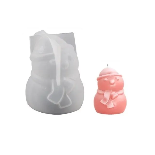 Christmas silicone candle form - snowman 6.9 x 5.9 cm