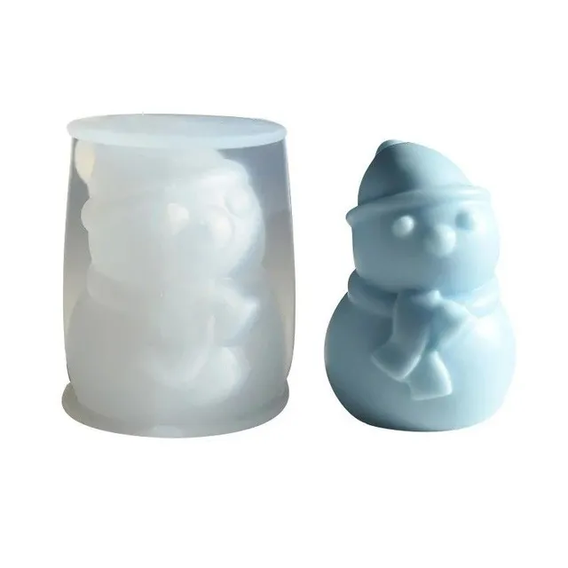 Christmas silicone candle form - snowman 7.1 x 5 cm