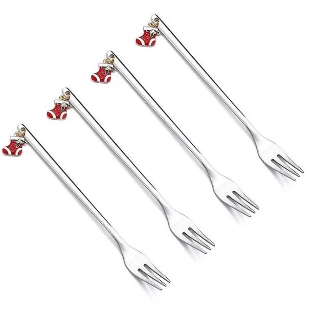 Christmas forks with sock 4 pcs