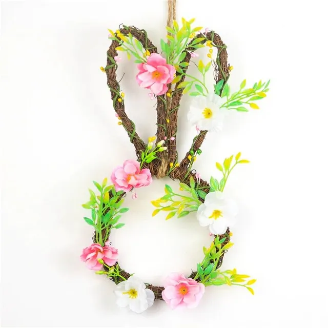 Easter wreath in the shape of a bunny