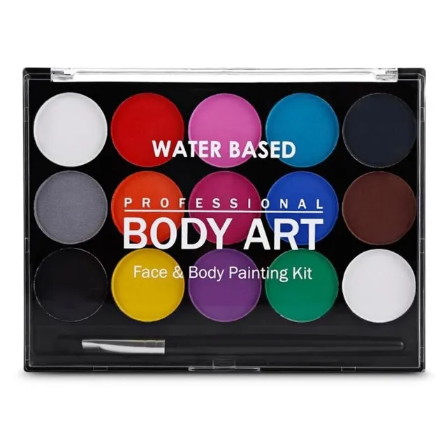 Large palette of 15 colours for face and body