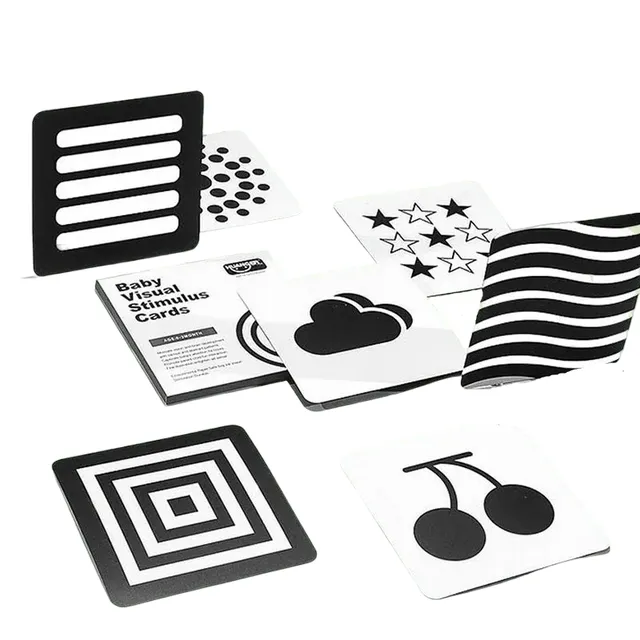 Cartes d'apprentissage en noir et blanc pour bébés