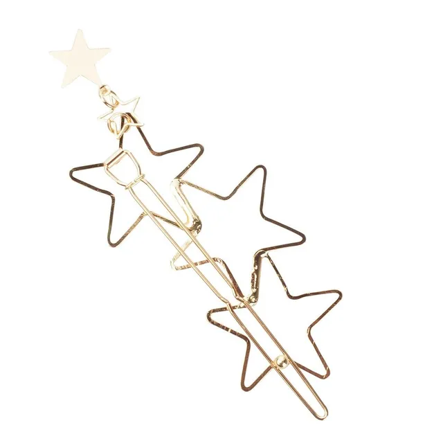 Golden hair clip with stars