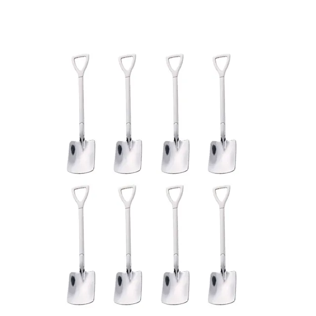 4/8pcs Spoon for coffee and ice cream made of stainless steel in the shape of a shovel