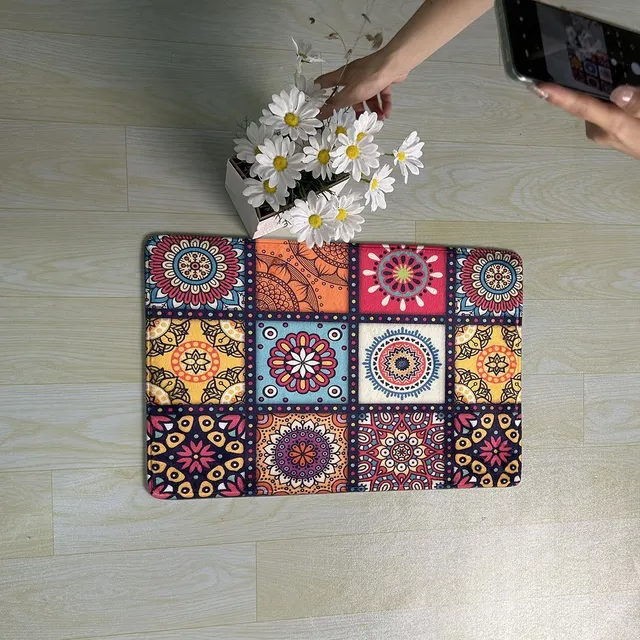 Moroccan ethno carpet for floor | Non-slip modern kitchen mat