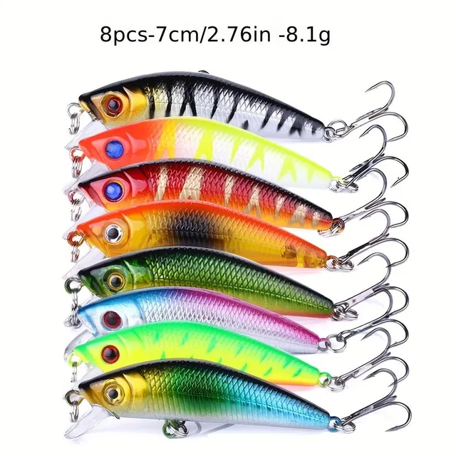 56cus set of fish baits with top water - Minnow - for beginners and professionals