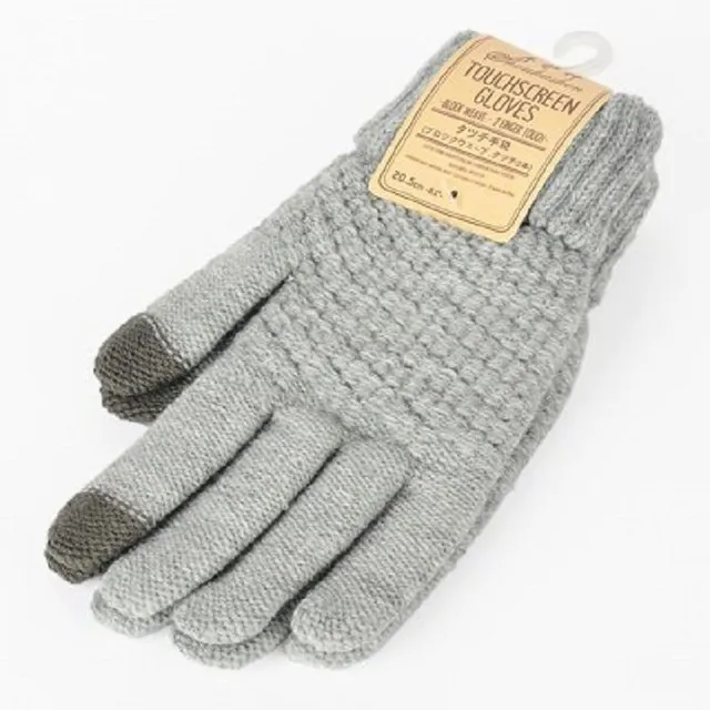 Knitted gloves with touch fingers