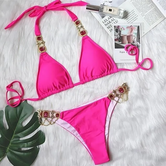 Bikini with rhinestones