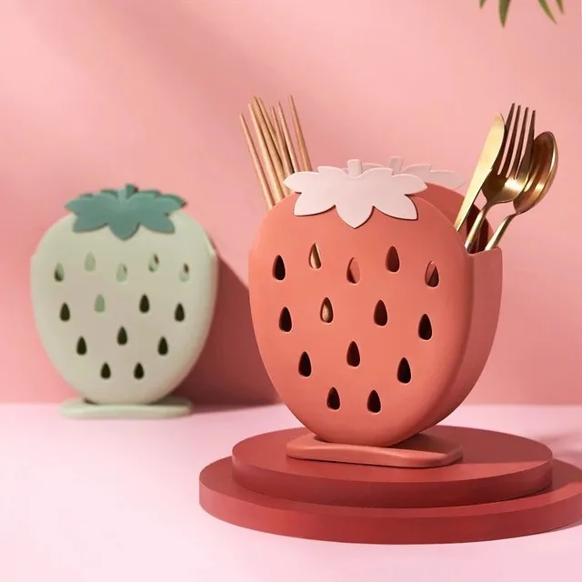 Strawberry-shaped cutlery stand