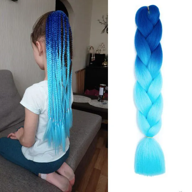 Ombre kanekalon hair on braids - more variants