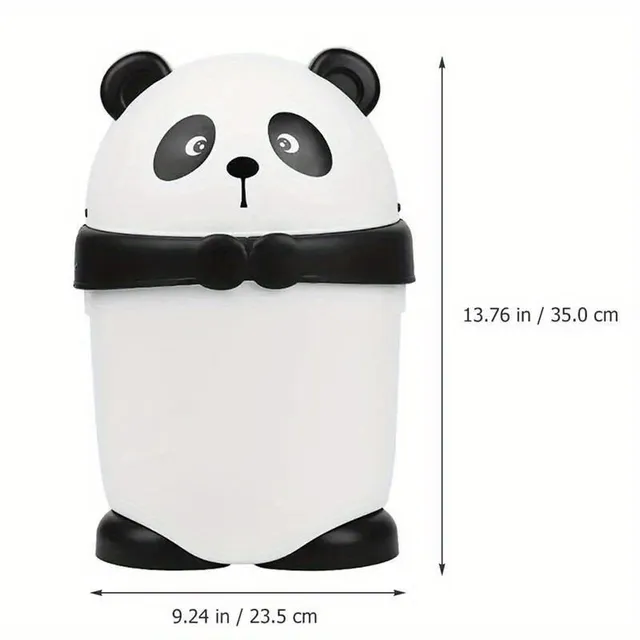 Cute panda-shaped garbage basket with lid