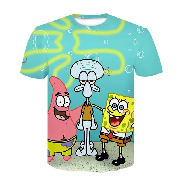 Tricou de vară unisex cu imprimeu 3D amuzant SpongeBoba