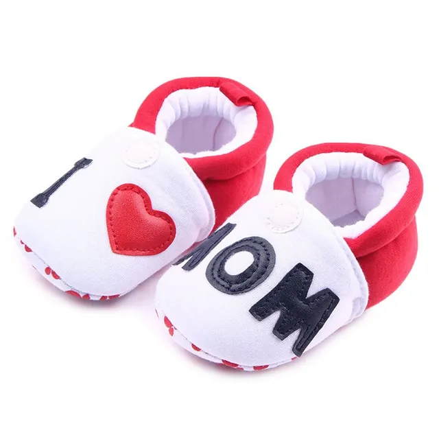 Botine drăguțe pentru nou-născuți - I love Mom / Dad