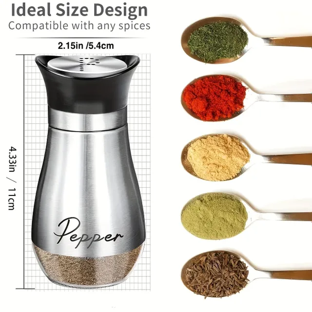 Practical salt and pepper in set 2 pieces - stylish supplement to the kitchen