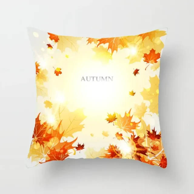 Pillow coating with motive of red maple leaf for decoration of office and home car