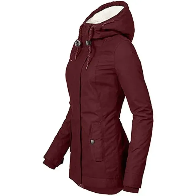 Women's heated park with hoods and pockets