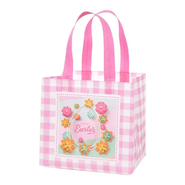 Large-night gift bag made of nonwoven fabric with rabbit motif