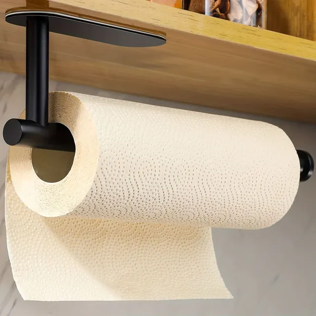 Self-adhesive holder for paper towels under the locker - In the kitchen and bathroom, on kitchen and toilet paper