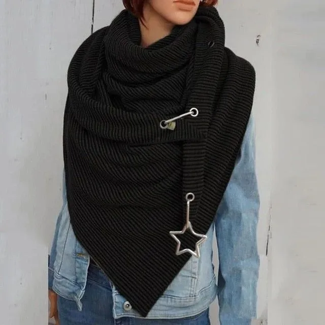 Women's warm elegant triangle wrap scarf