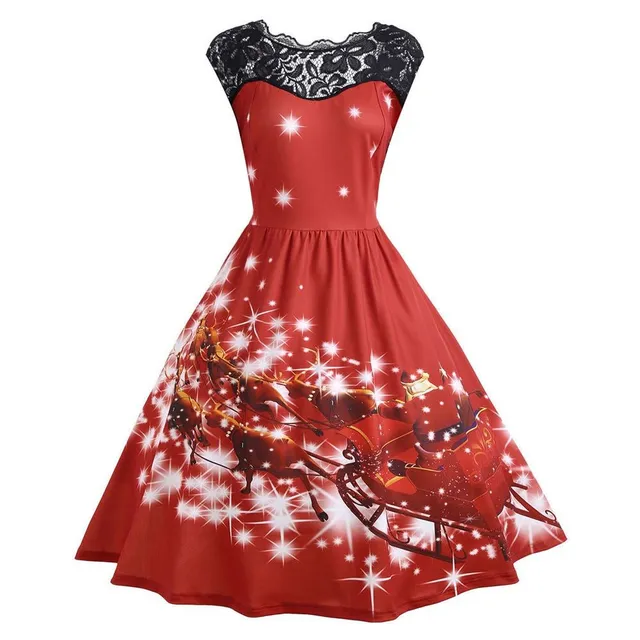 Christmas motif ladies dress