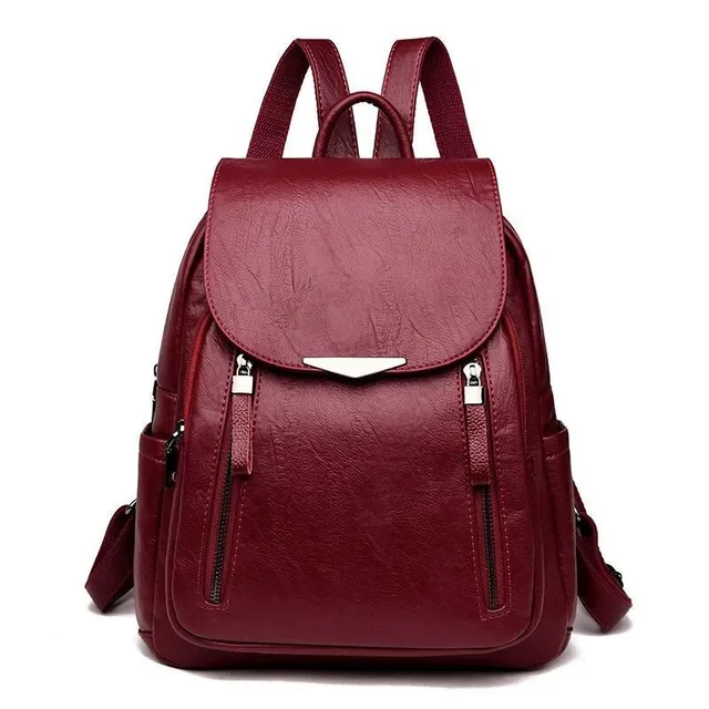 Women's leather backpack E661