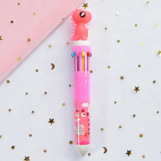 Girls school multicolour pen with Rainbow motif