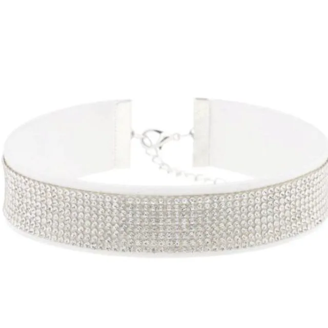 Choker with rhinestones - 15 colours