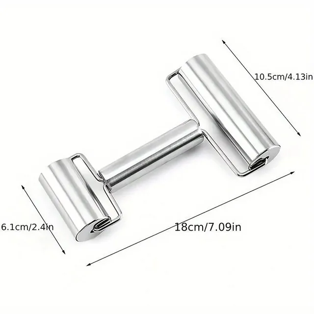 Stainless steel roller for universal use in the preparation of pizza dough, cakes, biscuits, dumplings and noodles