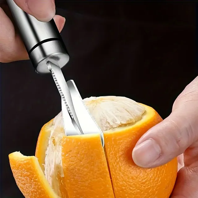 Stainless steel juicer and sharpener of oranges and grapefruits, small tool for cleaning fruit