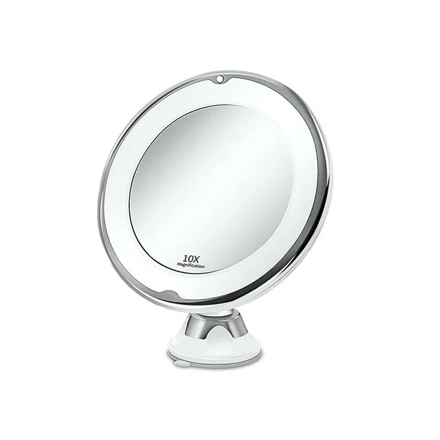 Elegant adjustable LED cosmetic mirror with strong suction cup