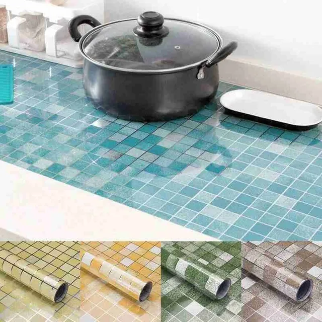 Waterproof retro checkered self-adhesive wallpaper