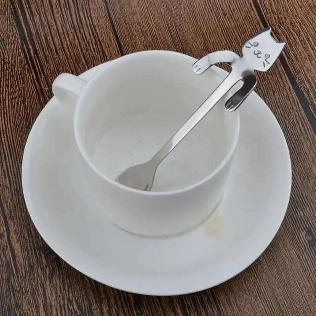 Coffee spoon with cat - 2 pcs