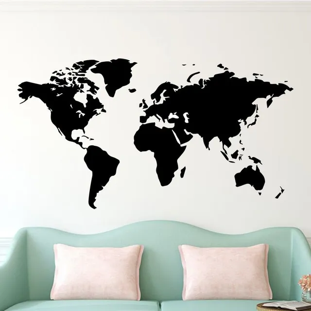 Nálepka mapy sveta na stene