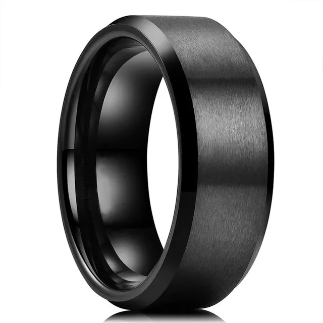 Male simple wide ring with patterns - 8mm