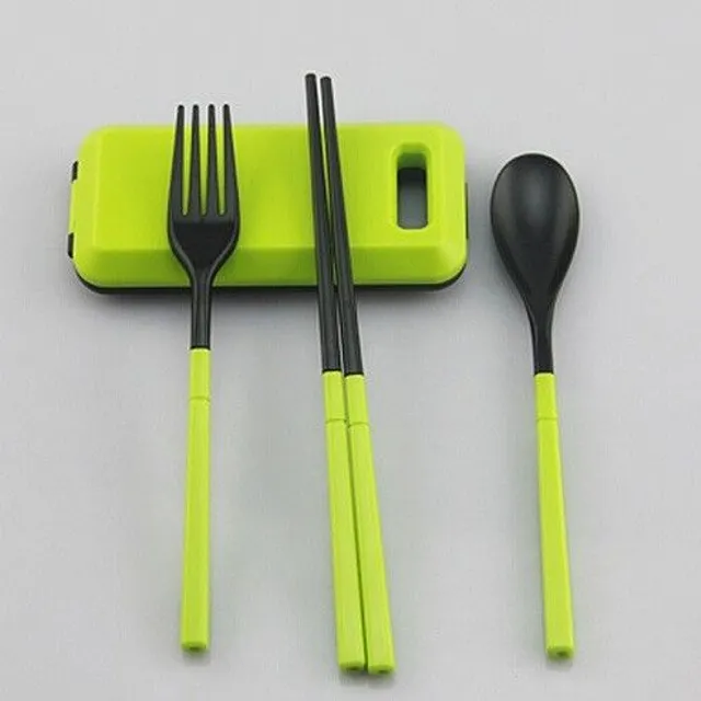 Travel cutlery with wands + case J2311