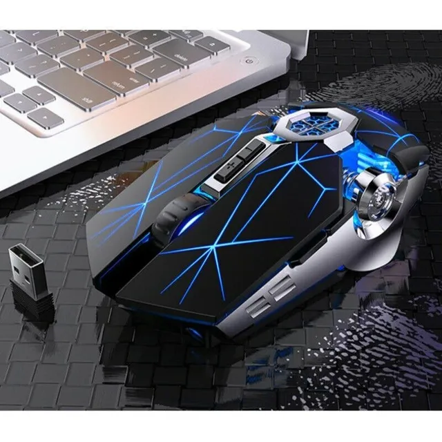 Mouse de gaming optic fără fir cu iluminare LED