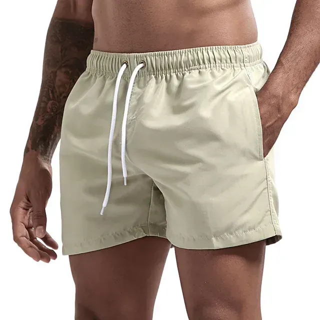 Men's swim shorts with quick-drying material and pockets