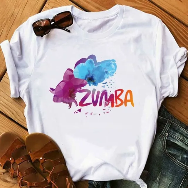 Damska nowoczesna koszulka z krótkim rękawem Zumba