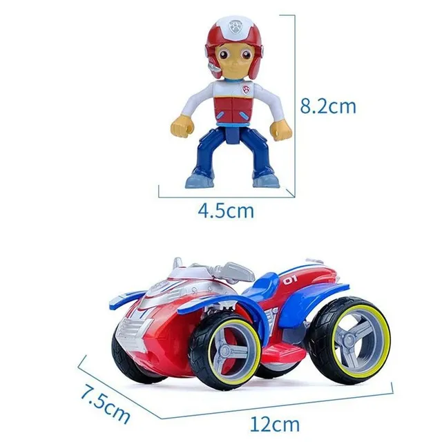 Postavička s autíčkem v provedení Paw Patrol - Tlapková patrola