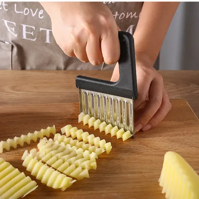 Edelstahl Wellenschneider für Kartoffeln und Gemüse für hausgemachte Pommes Frites