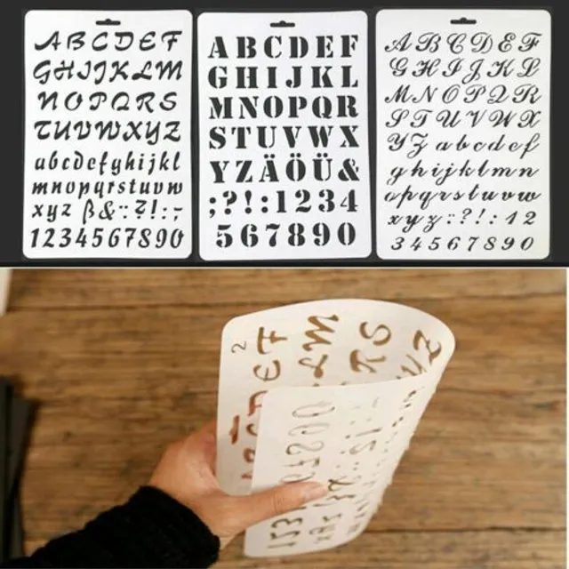 Template with letters and numbers