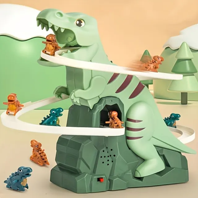 Set dinosauri: montagne russe e scivolo