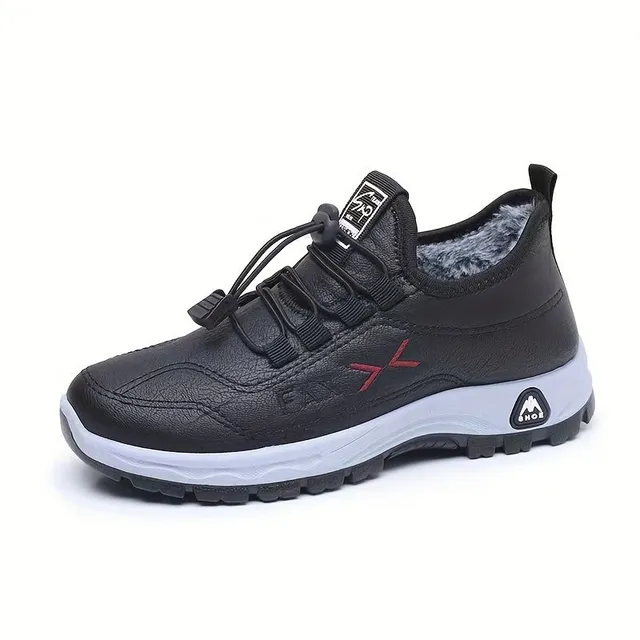 Women's winter stylish sneakers with waterproof and anti-slip sole, heated and made of high-quality artificial leather for outdoor activities