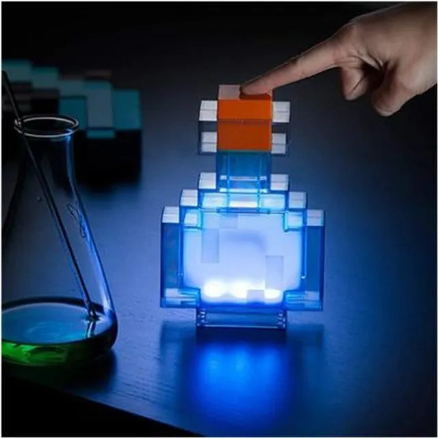 Minecraft lampa na láhev s lektvarem s nočním světlem měnícím barvu
